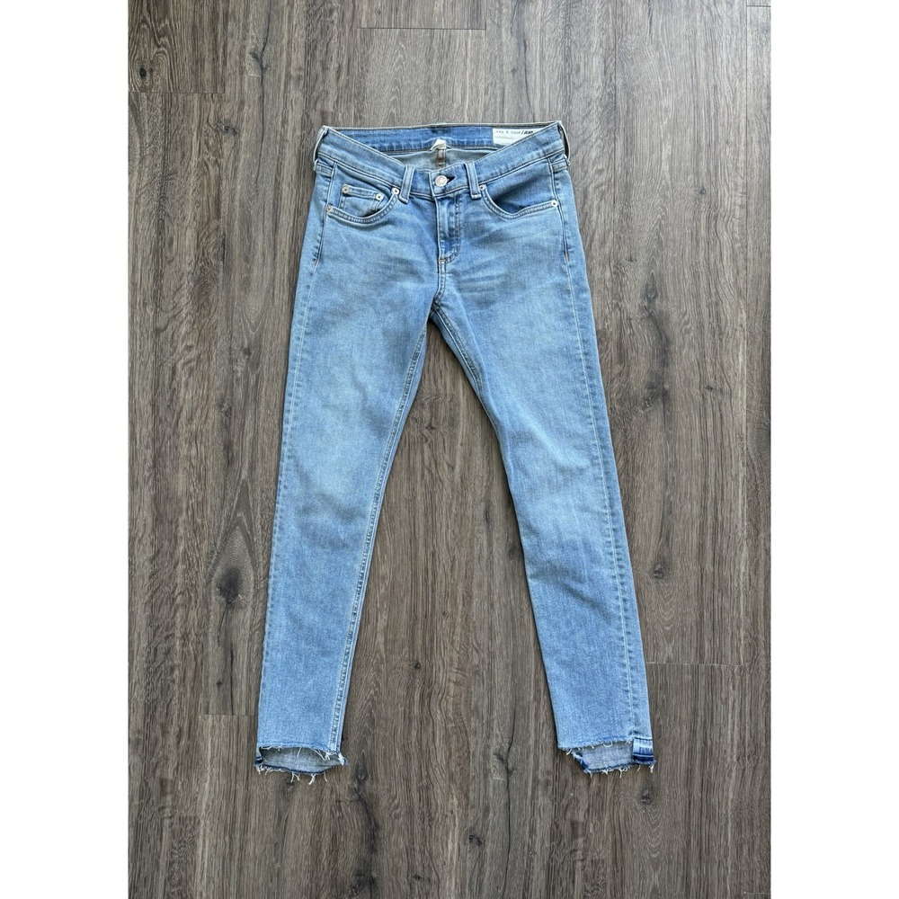 Rag & Bone Light Wash Wiley Skinny Capri Jeans Womens Size 26 Raw Hem Casual